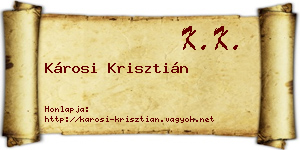 Károsi Krisztián névjegykártya