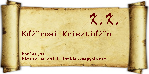 Károsi Krisztián névjegykártya